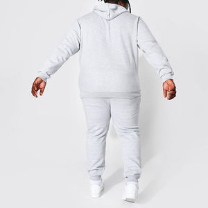2024 vente en gros hommes vêtements décontractés survêtement respirant 100% coton Jogging costume grande taille uni teint doux tissu - Product Image 2