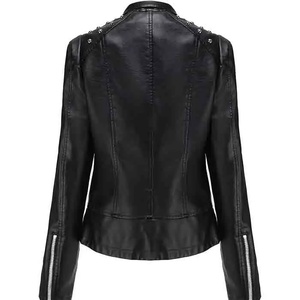 Wholesale Leather Jacket for Women Fashion Leather Jacket Plus Size Leather <b>Tops</b> Lightweight Wholesale Price Leather Jacket - Product Image 3