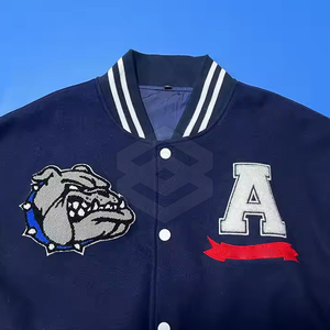 Nueva llegada de los hombres de alta calidad de invierno cálido ropa de calle Letterman chaqueta de cuello alto diseño superventas - Product Image 4