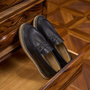 Summer <strong>Refreshing</strong> Men Loafer <strong>Shoes</strong> Genuine Leather slip on Flats Male Fashion Italy Style Black Casual - Product Image 2