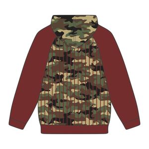 DST Delta Camo Body Maroon Raglan gesses felpa con cappuccio in misto cotone greco abito da Soror HBCU - Product Image 3