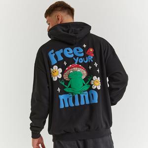 Pullover Puff Print Hoodie Invierno Algodón Sudadera Logo Custom 3D Puff Print Hombres Fleece Hoodies - Product Image 1