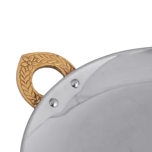 Bandeja de servicio redonda de calidad superior, bandeja de hierro y té de latón con construcción duradera y diseño elegante a precio mayorista - Product Image 2
