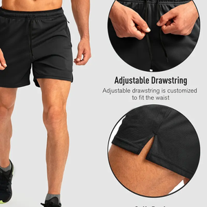 Bermuda en coton taille moyenne pour homme, décontracté, écologique, pour salle de sport, jogging, course, plage, basket-ball, logo personnalisé - Product Image 4