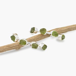 925 Sterling Silver Fine Stud <b>Earrings</b> Handmade Rough Aquamarine Stone Peridot <b>Garnet</b> 8-10mm Stone Size Perfect Gift for Her - Product Image 2