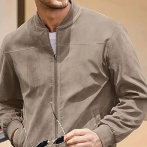 2024 O-Neck Nylon Bomber <b>Jacket</b> for Men High Quality Canvas <b>Smart</b> Casual Top Zipper Closure Private Label Winter Wear for Spring - Product Image 2