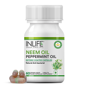 Meilleures ventes de capsules d'huile de neem et de menthe poivrée Soutien digestif naturel pour adultes Revêtement entérique Sans danger pour les femmes enceintes - Product Image 1