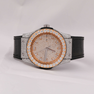 Reloj para mujer con esfera redonda de acero inoxidable personalizado de marca superior Tendencia Venta caliente VVS Clarity Moissanite Diamond Reloj mecánico - Product Image 1