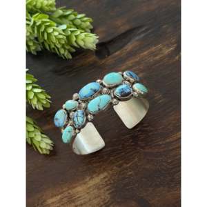 Bracelet manchette tendance Fred Francis Golden Hills en turquoise et argent sterling - Product Image 4