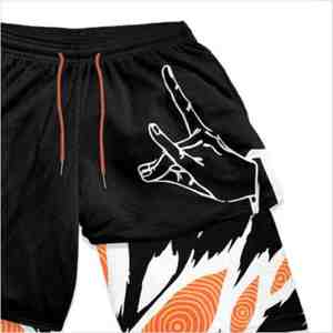 FIT FRONT Industry's New Design Double <b>Layer</b> Compression Shorts Breathable Casual Solid Pattern in Various Sizes - Product Image 6