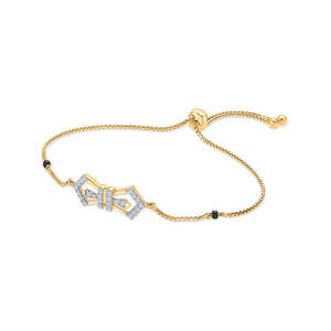 กำไลข้อมือทองคำประดับเพชรสำหรับผู้หญิง ดีไซน์สวยงาม - Product Image 3