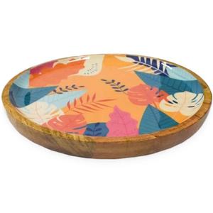 Design merveilleux Meena travail vaisselle hôtel Ware plateau de fruits secs Top qualité rond taille moyenne en bois Serverware plateau - Product Image 5