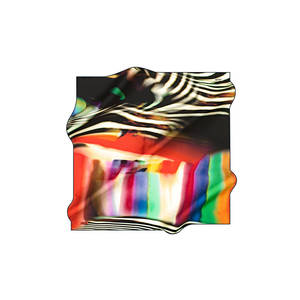 Black Silk Square Patterned Scarf-Fashion Ethnic Custom Design - Product Image 1