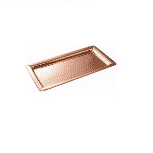 Home Hotel Restaurant Catering Usage <b>Top</b> Quality Handmade Decorative Tray Rounded Shape <b>Shiny</b> Finishing Food Server Tray - Product Image 4