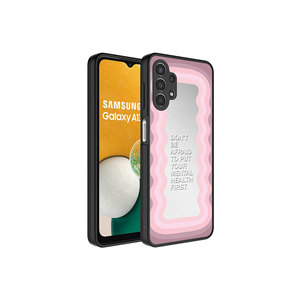 Coque de téléphone en silicone de luxe à motif miroir pour Samsung Galaxy A13 4G, protection brillante de l'appareil photo, coque arrière électroplaquée INS - Product Image 1