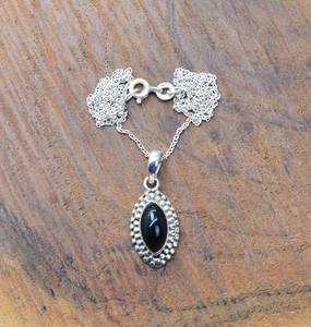 925 sello joyería colgante de plata ónix negro piedra preciosa mejor diseño colgante 925 esterlina perfecto regalo de boda para el amor con - Product Image 3