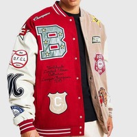 Blouson universitaire personnalisé OEM pour homme, manches en laine, style Letterman, baseball, bomber, universitaire, avec broderie chenille, réversible, chauffant, hiver