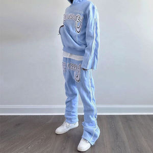 ชุดวอร์มของผู้ชายชุดวอร์มคอปกแบบมีฮู้ดของผู้ชายชุดวอร์มแนววินเทจสีทึบระบายอากาศเป็นมิตรกับสิ่งแวดล้อม100% OEM ตามสั่ง - Product Image 6