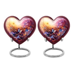 Urna de corazón de mariposa para cenizas Recuerdo colorido Decorativo moderno para cenizas humanas Urna conmemorativa de entierro funerario para adultos - Product Image 3