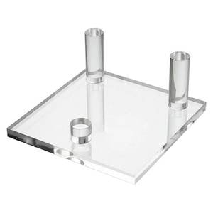 Support de pierre de roche acrylique transparent Agate de plexiglas petit présentoir à collectionner présentoirs fossiles de géode minérale avec 3 chevilles - Product Image 1