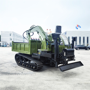 Mini tombereau sur chenilles personnalisé, tracteur agricole compact, excavateur, machinerie forestière, chargeuse sur pneus, type de chargeuse rétro, moteur, pompe - Product Image 5