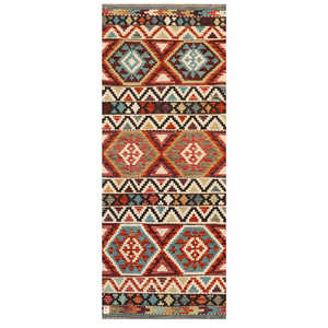 Alfombra Kilim de Maimana, Afganistán, 197 x 80 cm para Decoración del Hogar - Product Image 1