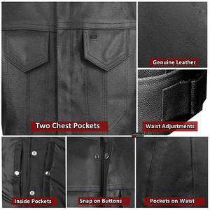 Veste de moto en cuir véritable Fourniture d'usine Veste de moto pour hommes en gros, vêtements de course automobile pour moto, veste de moto - Product Image 5