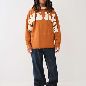 Sweat à capuche pour homme en molleton épais surdimensionné d'hiver, 100% coton, épaules tombantes, poche, qualité supérieure, écologique, coupe-vent, personnalisable - Product Image 5