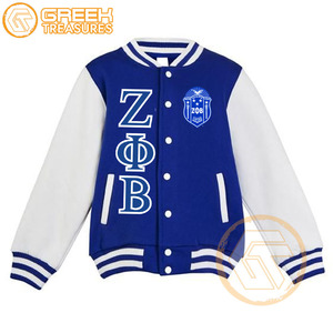 เสื้อแจ็กเก็ตทีมโรงเรียน Zeta phi Beta ผ้าคอตตอนปักลายมีตัวอักษรระบายอากาศ - Product Image 5