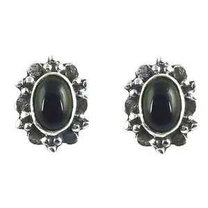 "925 Silver Rhodium-Plated Pearl Stud <b>Earrings</b> for Women Bezel Setting Gift Option" - Product Image 3