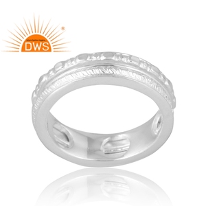 Nuevo diseño de patrón Anillo de banda de plata esterlina Diseño personalizado Joyería para mujer Regalo para ella. - Product Image 1