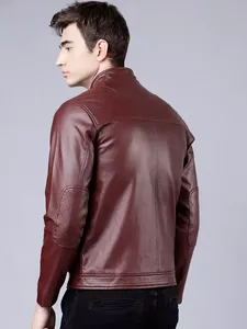 Chaqueta Bomber de Cuero para Hombre, Personalizada, de Alta Calidad, Fabricada en Pakistán, con Cuello Alto, Impermeable, para Primavera - Product Image 4