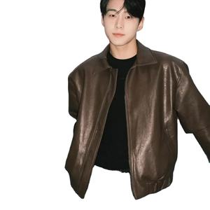 Veste en cuir de vache résistant à l'eau de haute qualité pour hommes, veste en cuir 100% de couleur personnalisée pour hommes - Product Image 2