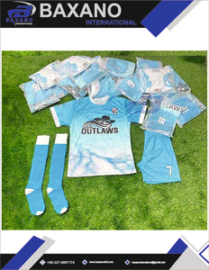 ชุดฟุตบอลครบชุด ชุดทีมฟุตบอลแบบกำหนดเอง เสื้อ กางเกง ถุงเท้า ชุดพิมพ์ลาย โพลีเอสเตอร์ 100% แห้งเร็ว - Product Image 6