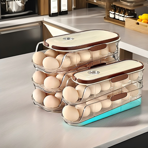 Rectangle Modern <strong>Egg</strong> Crisper Refrigerator <strong>Egg</strong> Holder Food Contact Grade PET+PP Slide Type Shock-Proof Portable Freshness - Product Image 5