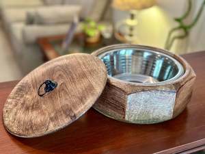 Contenedor de roti de madera auténtica con artesanía de estilo artesanal, hecho con madera ecológica y sostenible por HAND MADE CRAFT. - Product Image 6