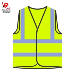 Chaleco de seguridad de poliéster reflectante de alta visibilidad para obras viales y construcción impermeable con logotipo personalizable - Product Image 1