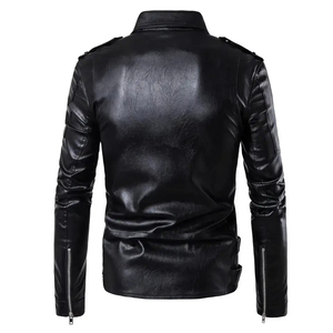 2023 personnalisé nouvelle mode hommes veste en cuir poitrine grandes poches marron veste en cuir hiver hommes vestes - Product Image 2