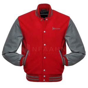 Blousons en cuir pour hommes à col montant, style Letterman, les plus vendus, en laine de haute qualité, couleur unie, personnalisables, service OEM, promotion hiver - Product Image 1