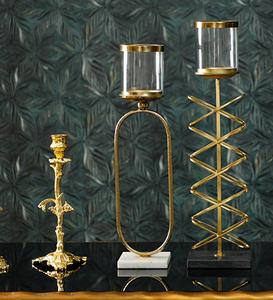 Portavelas de cristal perfumado estilo acento, portavelas de acero dulce dorado para decoración navideña y navideña - Product Image 4