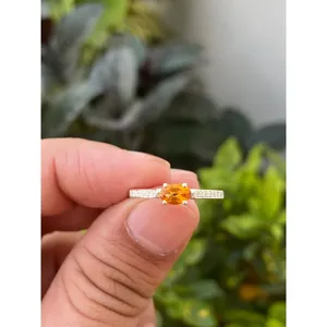 Natural Oval Citrine Stone <b>Ring</b> <b>925</b> Sterling <b>Silver</b> Handmade Gemstone <b>Ring</b> Wholesale Jewelry Supplier - Product Image 1
