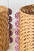 Panier à linge captivant panier en rotin fait à la main avec motif décoratif grand panier organisateur tissé pour serviettes et vêtements