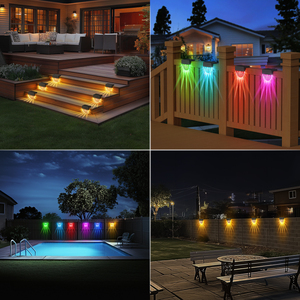 Наружные солнечные светодиодные садовые огни IP65 водонепроницаемые заборные огни для террасы патио садовые украшения - Product Image 6