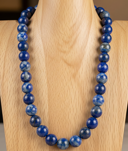 Haute qualité 18 pouces argent 925 collier pour femmes à la mode d'eau douce mode noué à la main conception naturelle Lapis Lazuli pierre perle - Product Image 2