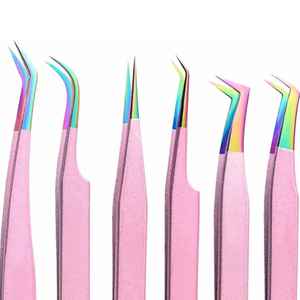 Pinces à cils professionnelles en acier inoxydable à pointe fine, vente en gros de pinces à cils à marque privée - Product Image 2