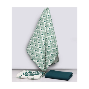 Linges à vaisselle numériques durables en coton biologique teints à la main brodés 45x65cm anti-boulochage doux et absorbants essentiels de cuisine - Product Image 2