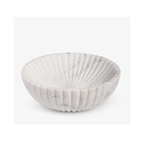 Cuenco de mármol hecho a mano elegante plato de piedra natural para servir ensalada de frutas centro de mesa decorativo elegante decoración moderna para el hogar - Product Image 1