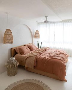 Funda de edredón de algodón 100% algodón de lino francés 200GSM funda de edredón de lujo respetuoso con el medio ambiente transpirable y cierres de botones lavable a máquina - Product Image 1