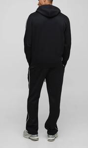 Conjunto Deportivo de Moda para Hombre, Personalizado, de Nailon, Informal, Otoñal, Blanco, con Ribete, Rayas Reflectantes, Chaqueta y Pantalones Deportivos con Cremallera - Product Image 6