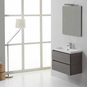 Miami <b>Grey</b> 60cm Suspended Bathroom <b>Cabinet</b> with Drawers Bathroom Sets - Product Image 1